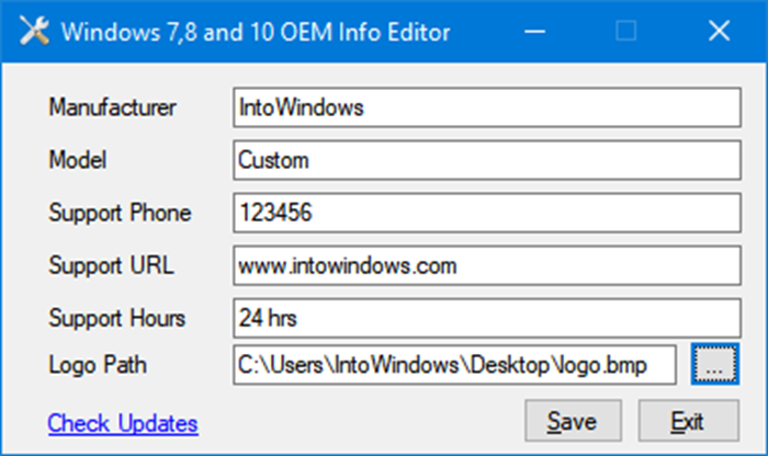 Change OEM logo and information in Windows 10 pic5